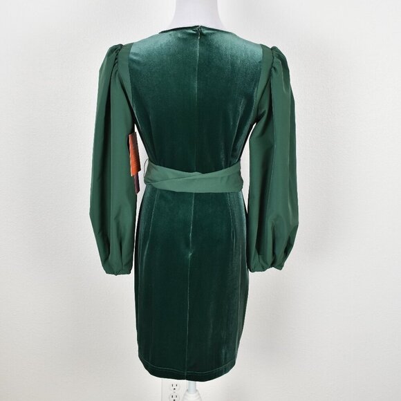 LDT Hannah Velvet Tie Front Bow Dress NEW - 6 - Picture 7 of 11